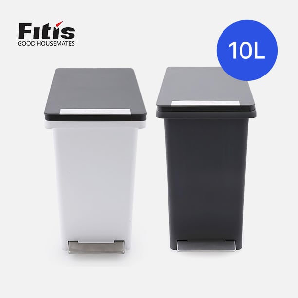 Thùng Rác Nhựa Fitis Compact Bin 10L- 2 Màu (Xám Xám, Trắng Xám) - PPS1-906, PPS1-903